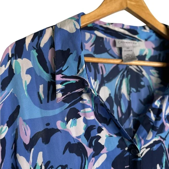 5 for $40 SALE! 
Catherine’s Blue Pink Floral Button Up Blouse 3/4 Sleeve sz 3x - Picture 8 of 8